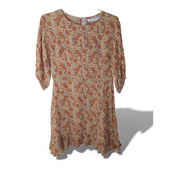Faithfull the Brand Floral Mini Dress Puff Sleeve Boho Cottagecore M - Picture 2 of 14